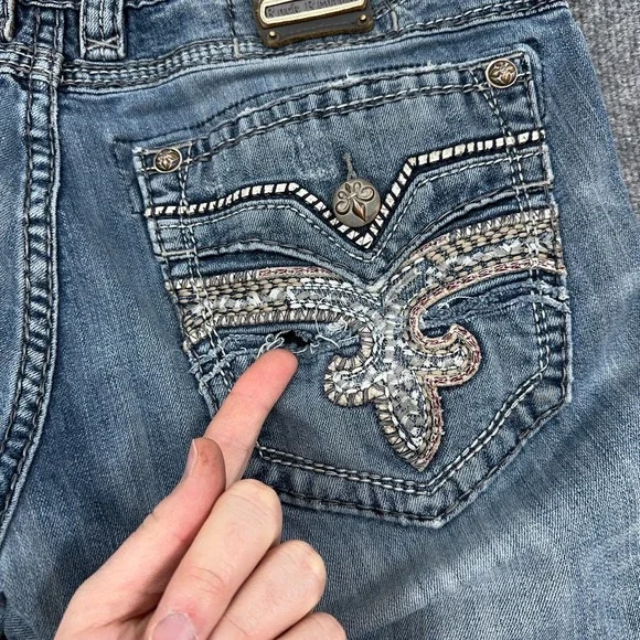 Rock Revival Jeans Mens 36x32 Clooney Boot Cut Flap Pocket Heavy Thick Stitch - Picture 16 of 16